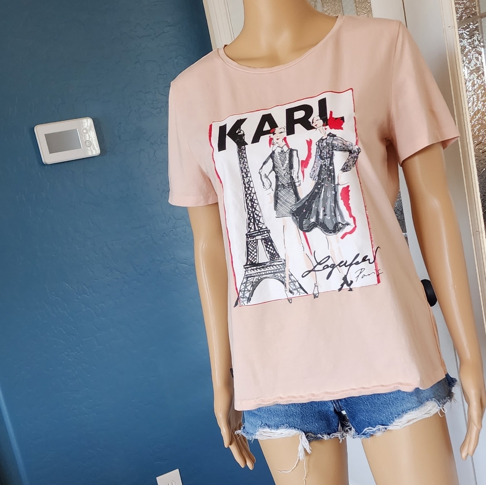 KARL LAGERFELD PARIS TEE SZ M - Picture 8 of 16